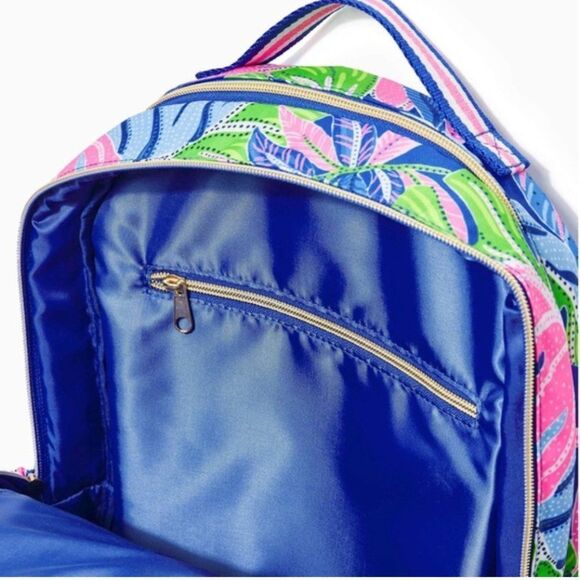 NWT Lilly Pulitzer Printed Sport Backpack Blue Grotto Beleaf In Yourself Pattern - Picture 2 of 3